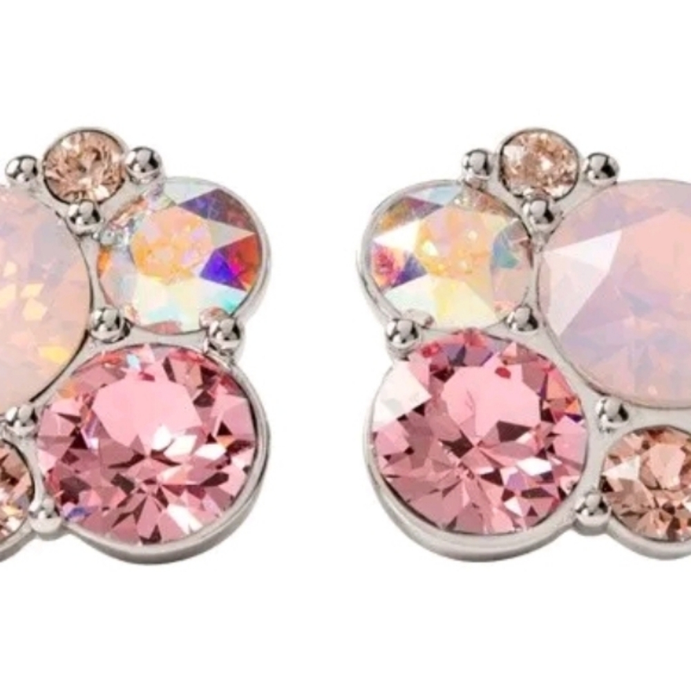 origami owl earrings New (pink Opal clusters)